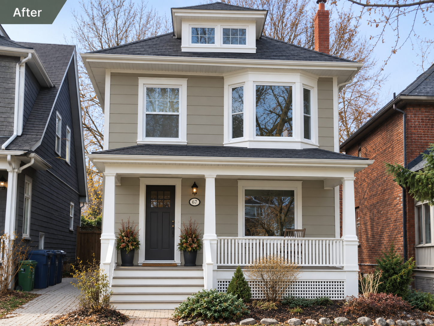 After - house exterior after painting